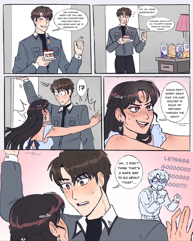 A comic I wanted to make for my bday two weeks ago lol 😳🤭✨  (Repost) #loveanddeepspace #lads #loveanddeepspacecaleb #calebloveanddeepspace #loveanddeepspacemc 
