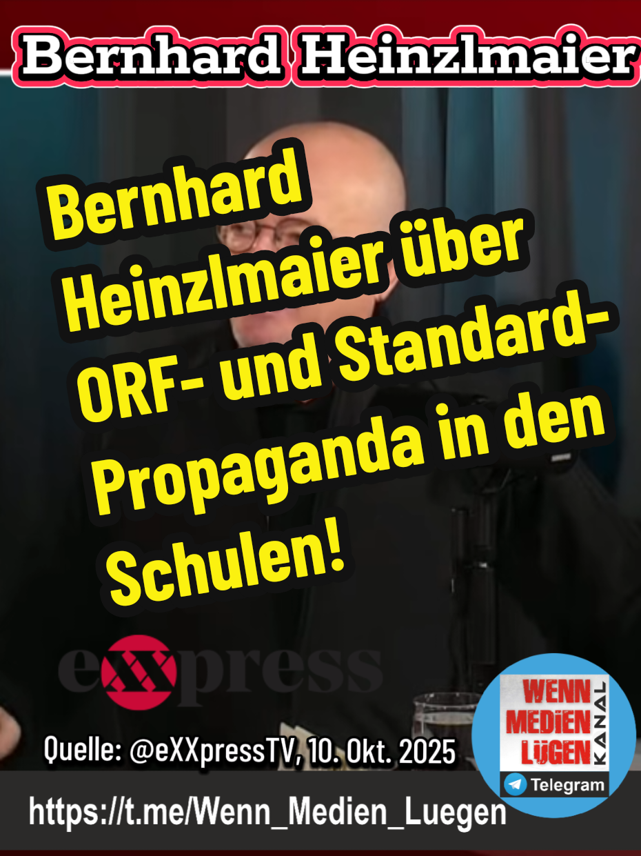 👉 Linke Indoktrination – FPÖ als Feindbild im Unterricht Ein Skandal sorgt für Empörung: In Unterrichtsmaterialien und Workshops zu „Fake News“ und „Extremismus“ wird die FPÖ als Beispiel für Manipulation und Hetze genannt – herausgegeben von linken NGOs und teils mit ORF-Unterstützung. Kritiker sprechen von politischer Indoktrination und gezielter Einflussnahme auf Schüler. Gehört das ins Klassenzimmer – oder wird hier gezielt Meinung gemacht? #standard #orf #exxpresslive #bernhardheinzelmaier #wennmedienluegen 