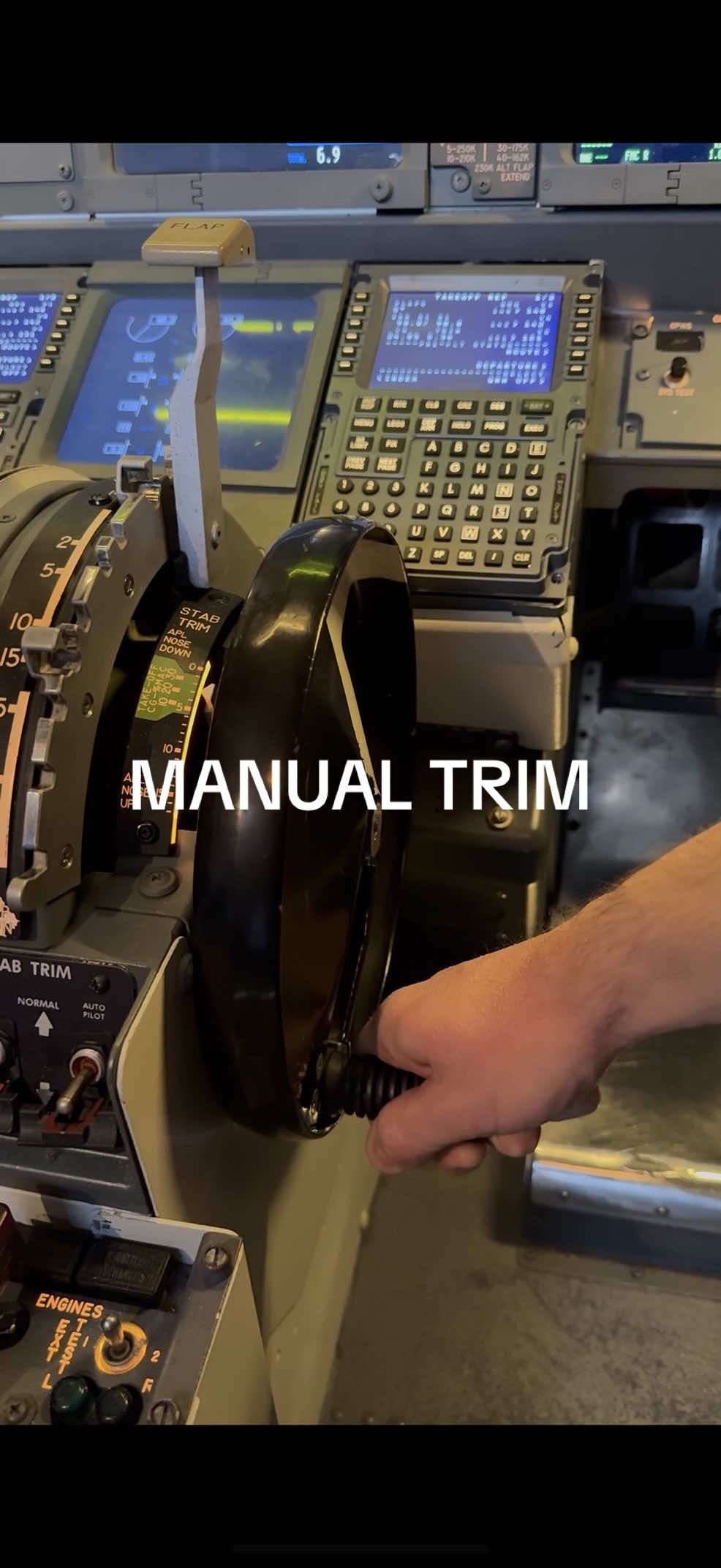HOW TO MANUALLY TRIM THE BOEING 737! ✈️✈️  This method is used when there is a non-normal situation, such as the electric and autopilot trim fails, or there is a stabiliser runaway. It is important to note that you should not do this unless directed to by a checklist!  Tips for in the sim:  - sometimes a 2 person effort might be needed to manually trim the aircraft!  - you can use speed to help ease the control forces if it’s gets too difficult  - don’t be afraid to ask your sim partner to trim for you, whilst you just fly the aircraft!  - when landing, configure early.  Hope this helps! Put any questions you have in the comments!  #b737 #737 #aviation #flying #typerating       This account has been made to make aviation knowledge more accessible. I’m not a TKI/TRI. I’m making these videos for fun and to improve my own knowledge - if you see something that’s not quite right, please let me know and we can learn together. Views/knowledge are not representative of any airline and airline manuals/FCOM should be the primary source of information. 