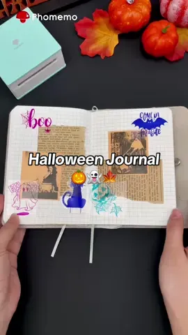 Time for a Halloween journal🎃👻 🔍Phomemo M02 sticker printer ✅No ink needed  ✅Photo/Sticker Printing 🎁Best gift for journal lovers! 🔗 in bio #phomemo #halloween #halloweenjournal #journal #journalinspiration #journalcommunity #journallove #junkjournal #halloween🎃 #fyp #sticker #stickerprinter #miniprinter #printer #gift #giftforher 