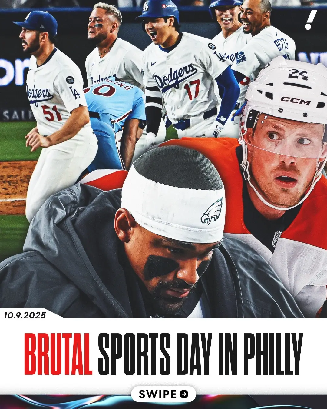 For the second time EVER, Philadelphia repeated as the only city on the same night to see its:  ▪️ NFL team lose ▪️ NHL team lose ▪️ MLB team lose AND be eliminated from the playoffs The last time was on 10/16/1983 (h/t BetweenTheNums/X) #fyp #flyeaglesfly #phillies #flyers #sportshistory 