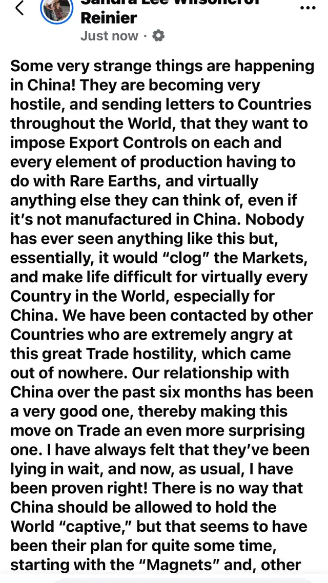 This is from Trumps Truth