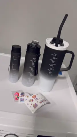 Kit 3 Garrafa Copo Agua Squeeze C/ Adesivos Lembretes beber Agua Tendencia NOVA ##agua##garrafa##kitgarrafa##shoope##produtos