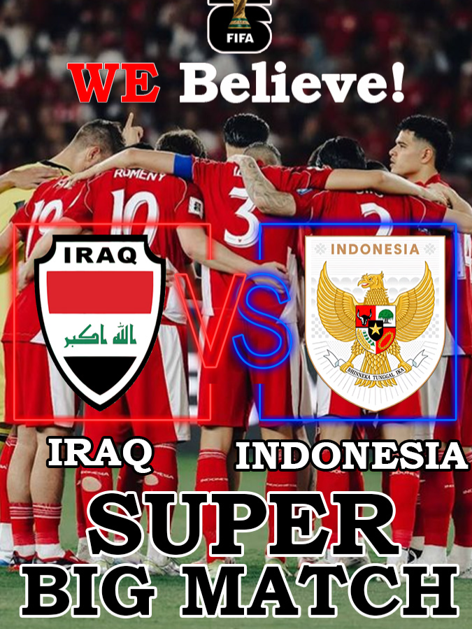 Live Indonesia vs Iraq hari ini | kualifikasi piala dunia zona asia 2026