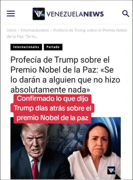 El presidente de Estados Unidos, Donald Trump, ofreció un discurso la semana pasada en Quantico, Virginia, ante altos mandos militares, donde pronosticó que no sería galardonado con el Premio Nobel de la Paz. El mandatario lamentó no haber recibido el suficiente reconocimiento internacional por sus supuestos esfuerzos para mediar y poner fin a múltiples conflictos a nivel global. Entre sus alardes, el mandatario estadounidense se mostró escéptico sobre la posibilidad de recibir el galardón, a lo que este predijo: «Se lo darán a un tipo que no hizo absolutamente nada», sentenció. Además, consideró que no recibir el reconocimiento «sería un gran insulto para el país».