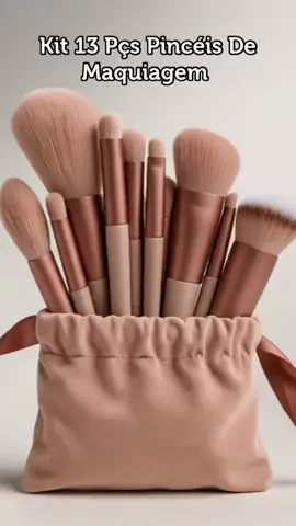 Kit 13 Pçs Pincéis De Maquiagem Contorno Kabuki Profissional#tiktokshop #pincel #pinceis #maquiagem 