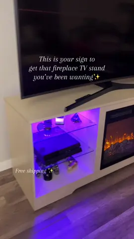 Get that fireplace TV stand you’ve been wanting before the holidays! Give your living/bed room an upgrade by adding this beautiful fireplace tv stand ✨ #TvStand #Fireplace #LED 