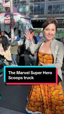 #AD I had a Fantastic time hanging out at the Marvel Super Hero Scoops Truck in midtown Manhattan Thursday with free sweet treats and free swag celebrating the #FantasticFour 4️⃣ The truck has one more day on Saturday so be sure to check out the official @Marvel Entertainment page to see where it will be! #MarvelScoops #marvel #NYCC  