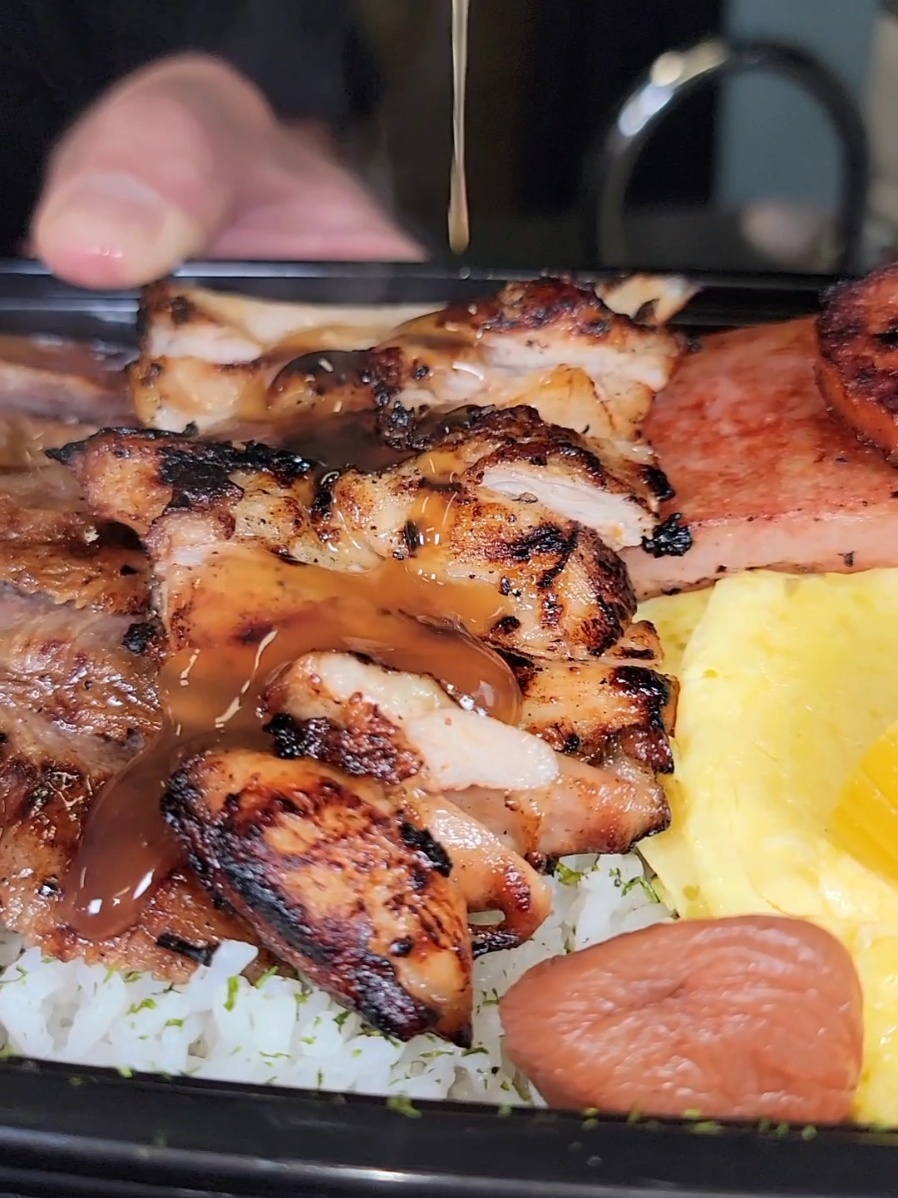 🎉It's a great day to try an Island Flavor Bento Box-2 pcs Kalbi Ribs, Teriyaki Chicken, Spam, Portuguese Sausage, Egg & Rice with Furikake 👋🏼It's a perfect combo of flavors! 🏝Island Flavor www.islandflavor808.com #islandflavor #lasvegas #food #vegas #islandfood #vegaslocals #lasvegascommunity #bentobox #makingfood #foodmaking 