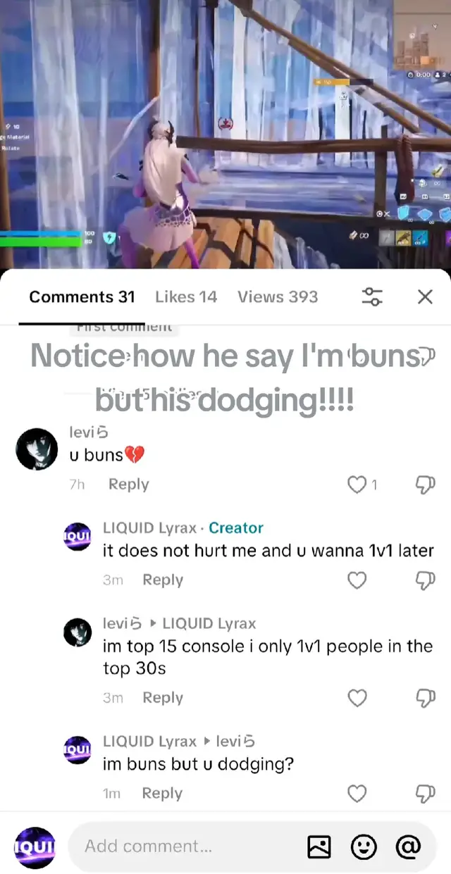 saying I'm buns but dodging me????