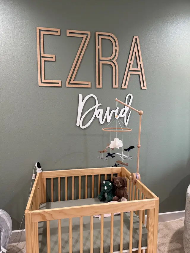 Nursery for baby boy 💙#newmom #nurserydecor #boymom 