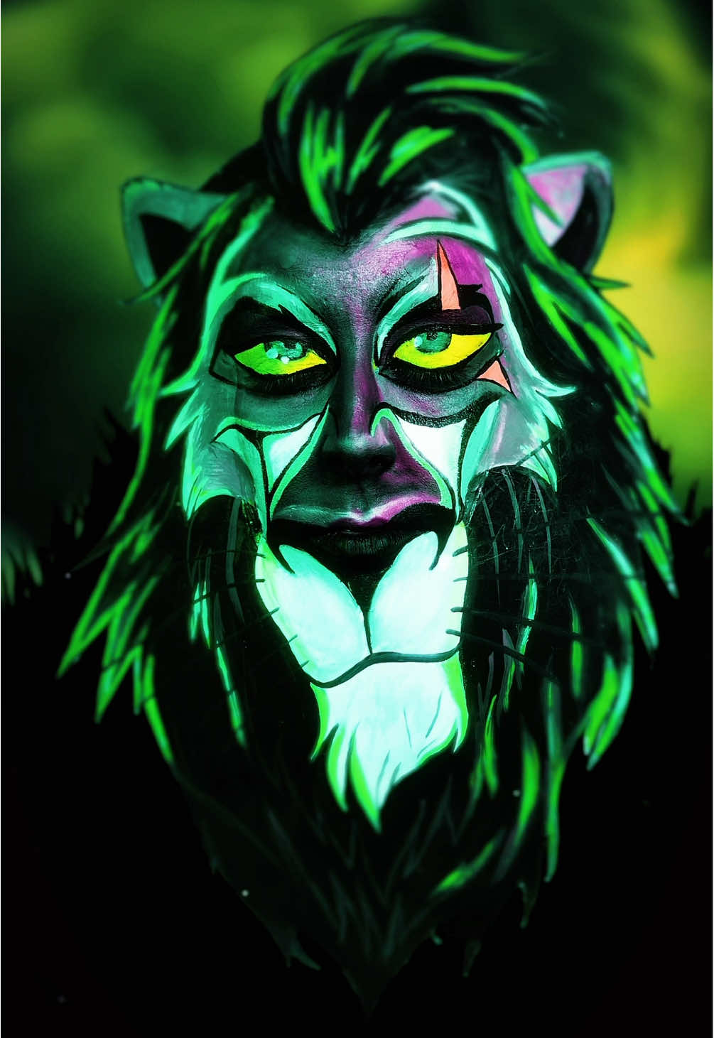 SCAR💚 Para todos los que me lo estabais pidiendo, aquí tenéis villano del rey León SCAR❤️‍🔥 Espero que os encanteee🥹✨ #halloweenmakeup #scar #elreyleon #thelionking #makeupartist