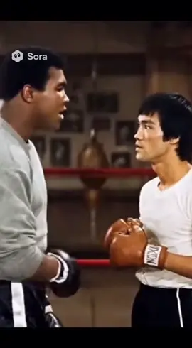 Ali and Bruce Lee Boxing lessons. AI. #fyp #ai #soraai #sora #Sora #ali #muhammadali #brucelee 
