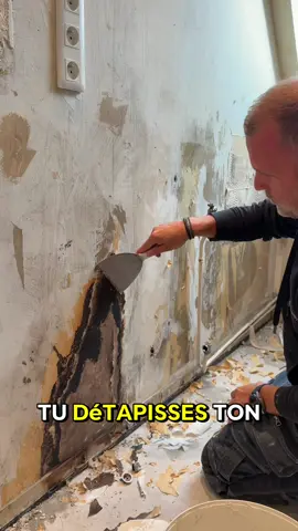 Comment avoir un mur nickel après un mauvais detapissage  #renovation #DIY #mur #enduit #tuto #tips 
