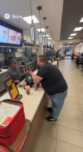 When the floor couldn’t handle the Big Mac order 😳🍔 The whole McDonald’s went crazy! #mcdonalds #funnyvideo #fail #epicmoment #securitycamera #viral #comedy #waitforit