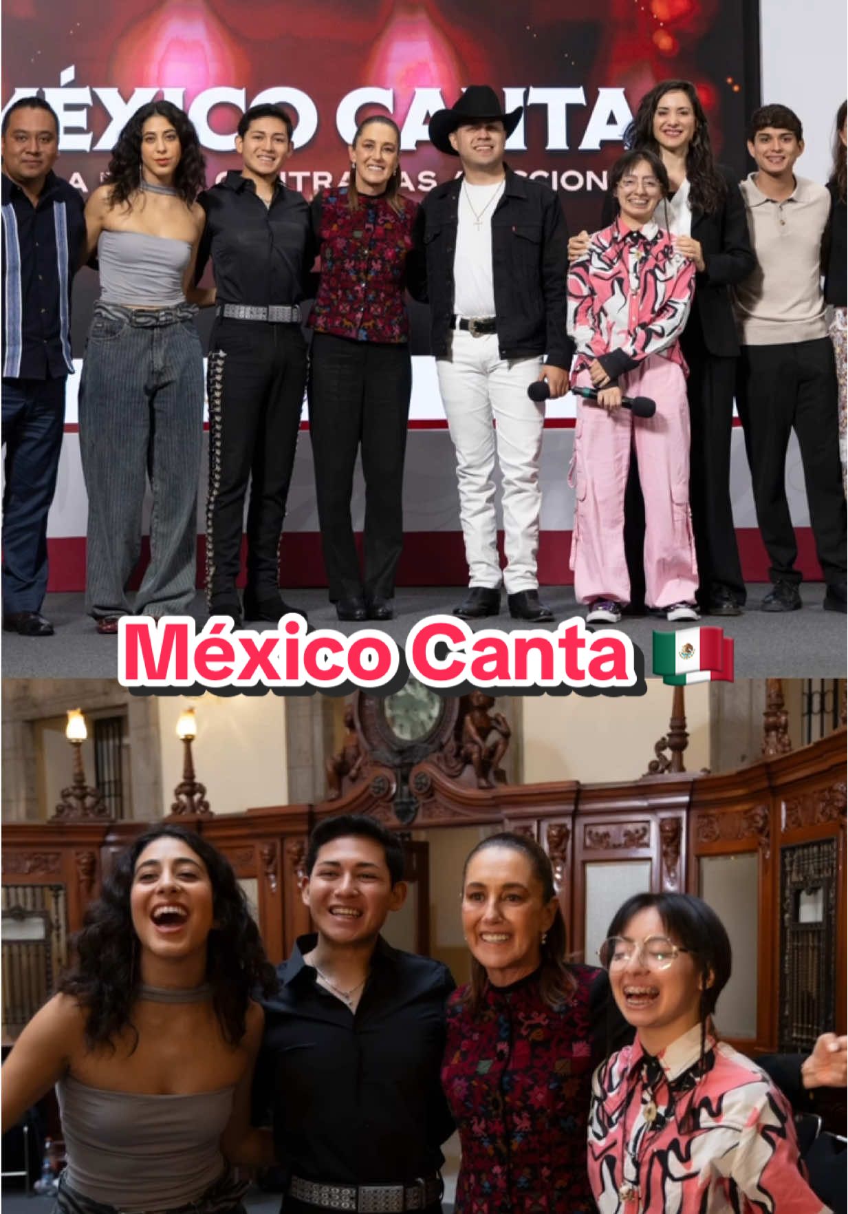 Promover nuevas narrativas a través de la música fue el objetivo principal de México Canta 🎵❤️ Hoy en la #MañaneraDelPueblo la Presidenta @Claudia Sheinbaum Pardo habló sobre este concursos que inspiró a todo México: un evento para fomentar la comunicación entre la juventud a través del arte sonoro, lleno de melodías y creatividad.