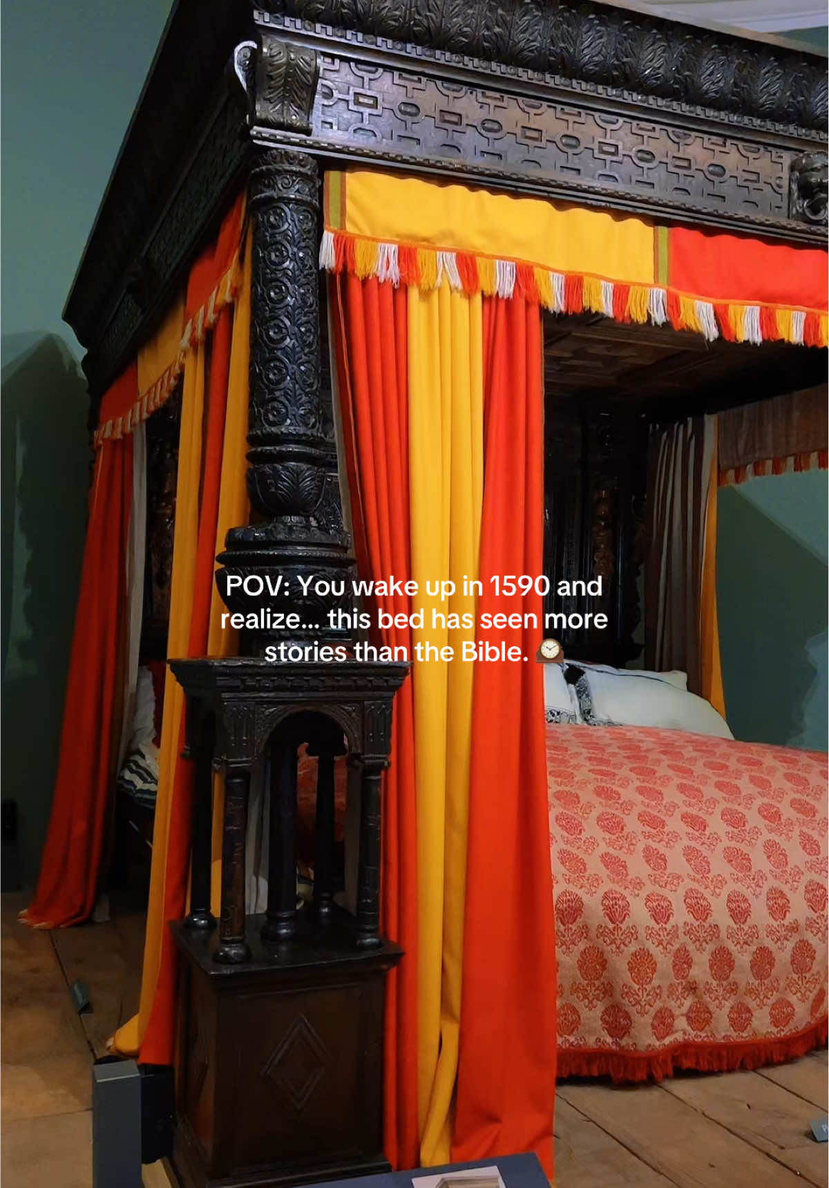 Step inside history’s most scandalous artifact ; The Great Bed of Ware. Built around 1590, this monstrous oak bed wasn’t just made for sleep, it was made for stories. 10 feet wide, drenched in Elizabethan drama, and whispered about for centuries. Even Shakespeare couldn’t resist referencing it. Now preserved at the V&A Museum in London, its carvings still hold the energy of hundreds of nights, strangers, and secrets. This isn’t a relic. It’s proof that obsession with fame, comfort, and spectacle isn’t new - just repackaged. #londonstyle #getyourguide #thingstodoinlondon #VAMuseum #Storytime 