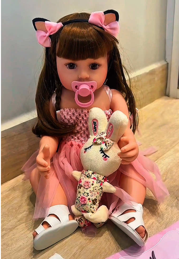 Brastoy Bebe Reborn Silicone Realista 55cm Menina Rosa Princesa 👑  🔗 Link na Bio #fyp #foryou #foryoupage #bebereborn  #brastoy 