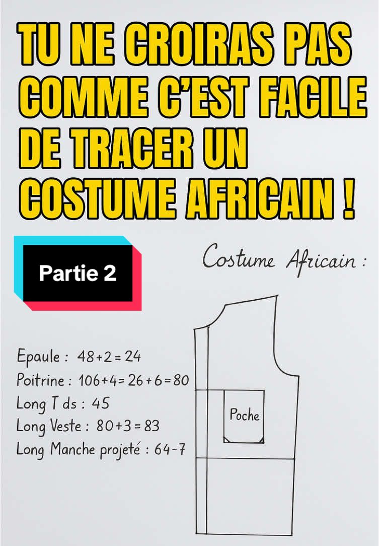 ( Suite) Tu Ne Croiras Pas Comme C’est Facile de Tracer un Costume Africain ! }pourtoi #tutocouture #senegal #afrique 