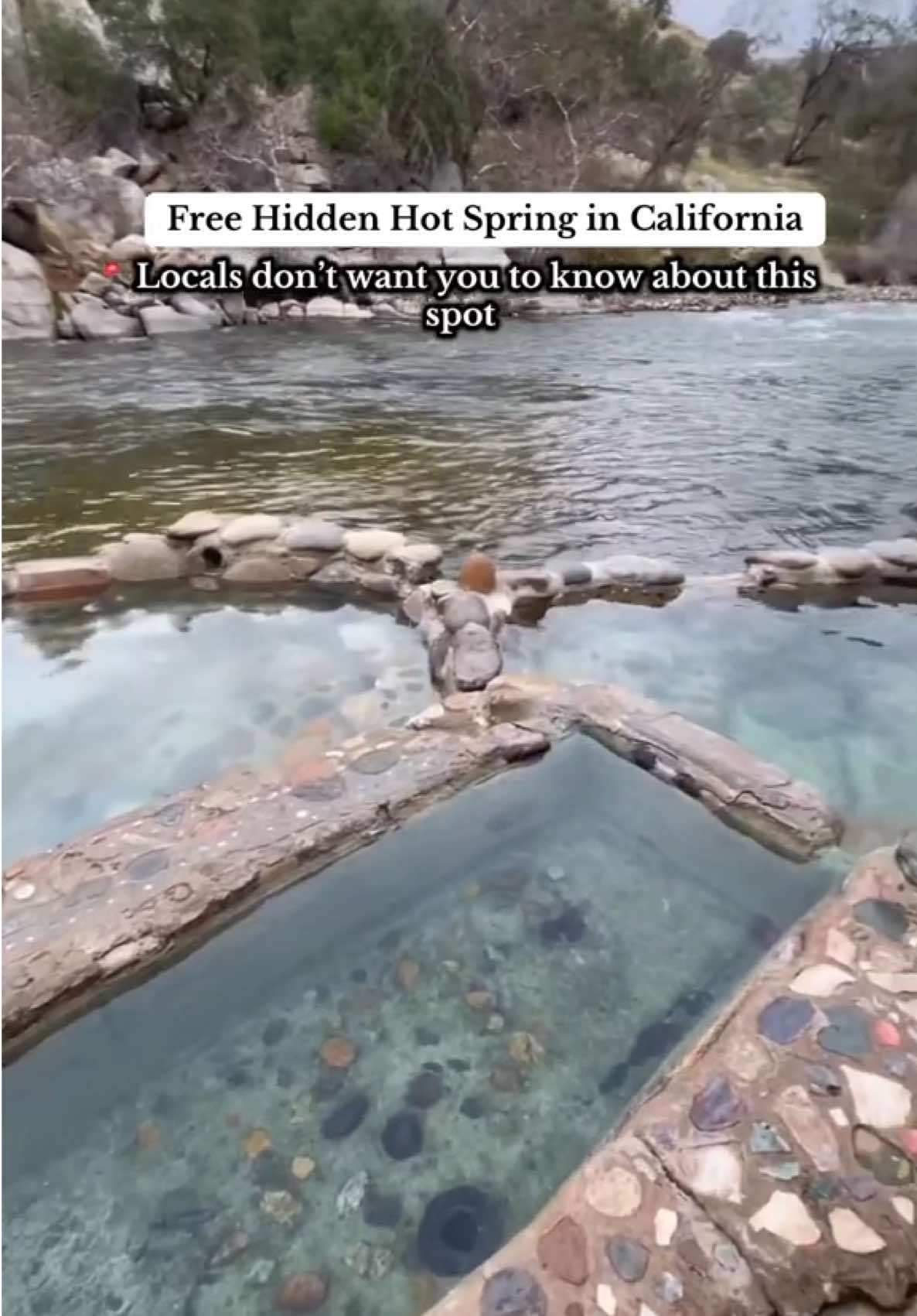 Would you soak here for free? 👣♨️ This hidden California hot spring feels unreal 🌿 Location on the next video on my feed #HiddenGem #CaliforniaTravel #HotSprings #NatureTok #TravelTok 