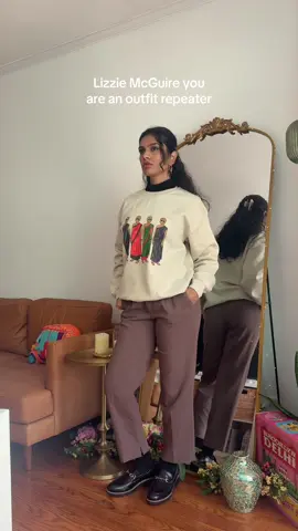 I’ve been living in this sweater ever since I got it! The mummies in saris are so cute 😍 Diwali X Halloween collection available on my website!!! Link in bio to shop 👻🪔 #lizziemcguire #outfitrepeater #halloween #diwaloween #mummies 