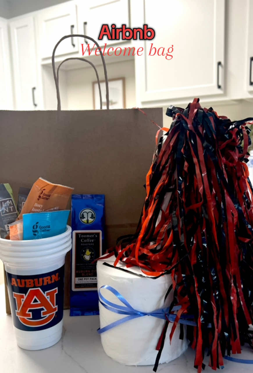 Can you tell I’m excited about our first guest staying at the Easy Tiger🐅 love this little welcome bag idea for our guest. Please share any suggestion you might have for our next welcome bag! #airbnbtips #auburn #auburnairbnb #airbnbguests ##welcomebag