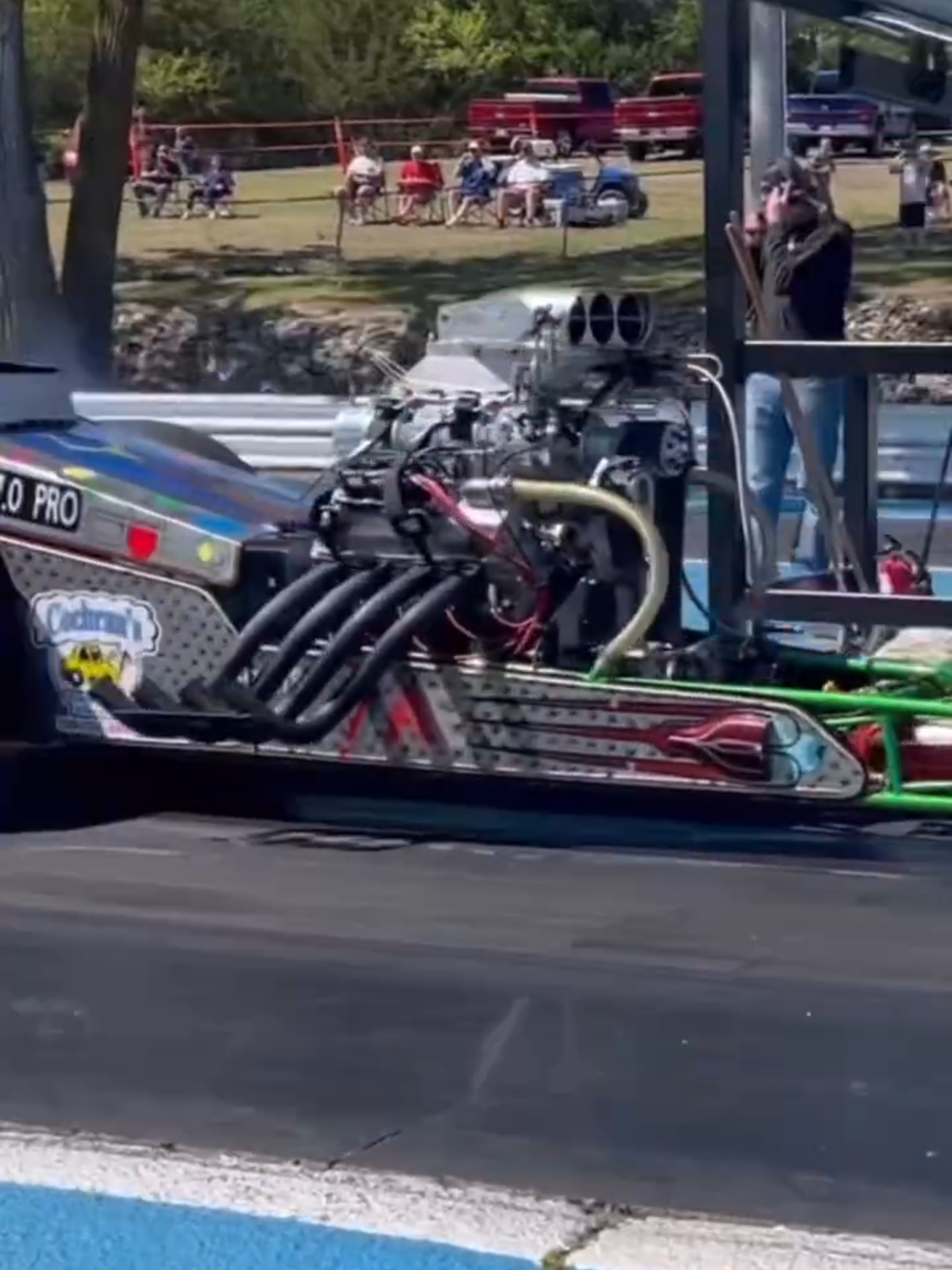 Blown Small Block Ford Dragster and Big Block Camaro Smoking the Tires at the Nostalgia Drags! #2hacksgarage #dragstrip #throttle #sendit #burnout #smoke #dragster #camaro #smallblock #bigblock #rpm #ford #chevy