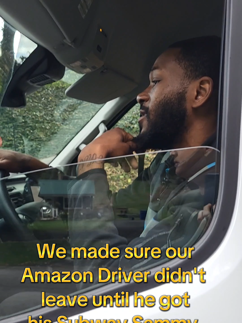 My guy got his Amazon Truck unstuck and a Subway sandwich. 🙂 #Amazon #delivery #amazonmusthaves #subway #stuck 