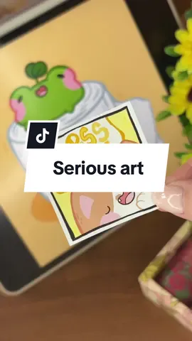 It’s a serious business, making stickers #smallartist #roroluluu #sillyart #memeart #stickerart 