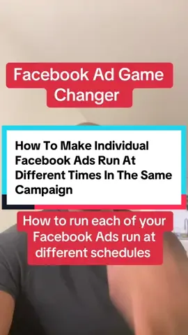 How To Make Individual Facebook Ads Run At Different Times In The Same Campaign. This is great if you have multiple offers or have offers that are valid for certain time periods. Its a game changer in Meta Ads #facebookads #metaads #marketing #digitalmarketing 