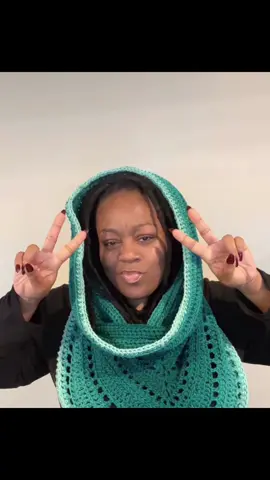 Crochet hooded cowl