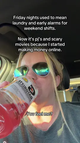 #creatorsearchinsights  I used to spend Friday nights doing laundry just to work the weekend… 😩 Now I make money online, watch scary movies, and still get paid 💻🎬 Crazy what a year can change. #SideHustleLife #MakeMoneyOnline #workfromhome 