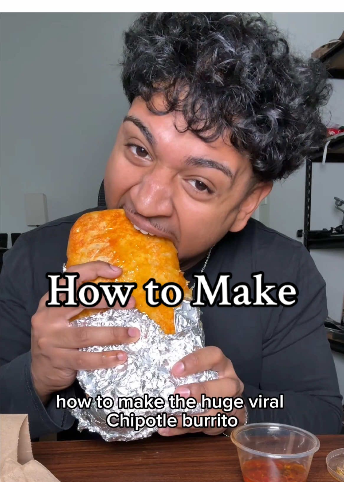 How to make the big burrito from chipotle with cheese #chipotle #chipotleburrito #burrito #Foodie #FoodTok 