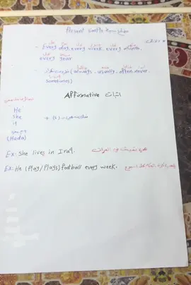 انكليزي سادس ابتدائي المنهج الجديد/يونت1/الدرس4/موضوع Present simpleمضارع بسيط#انكليزي#بكلوريا