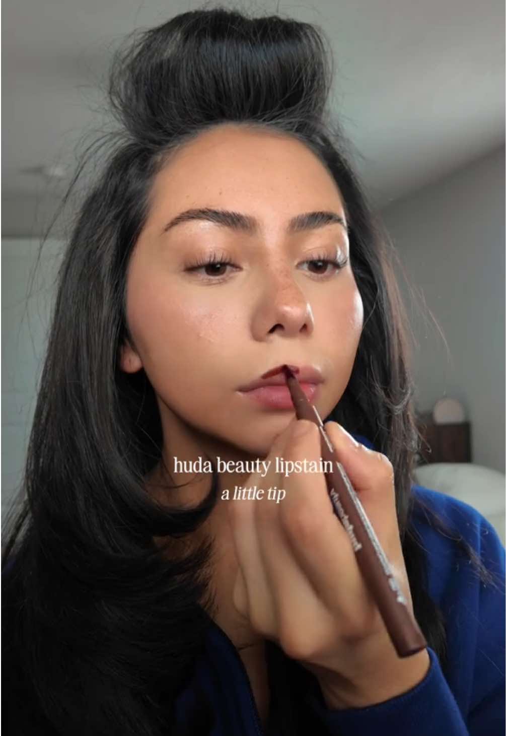 combine your lip stains!!  @Huda Beauty lip liner stain “rich brown” @Kulfi Beauty lip lassi stain “sweet” #lipcombo #lipstain #fallmakeup 