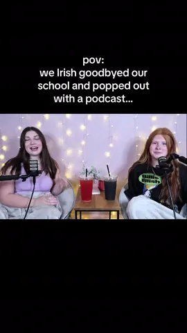 lol such a random idea we ate it up tho 😋 go check out our pod 💗 #podcast #bestfriend #irishgoodbye #highschool #funny 