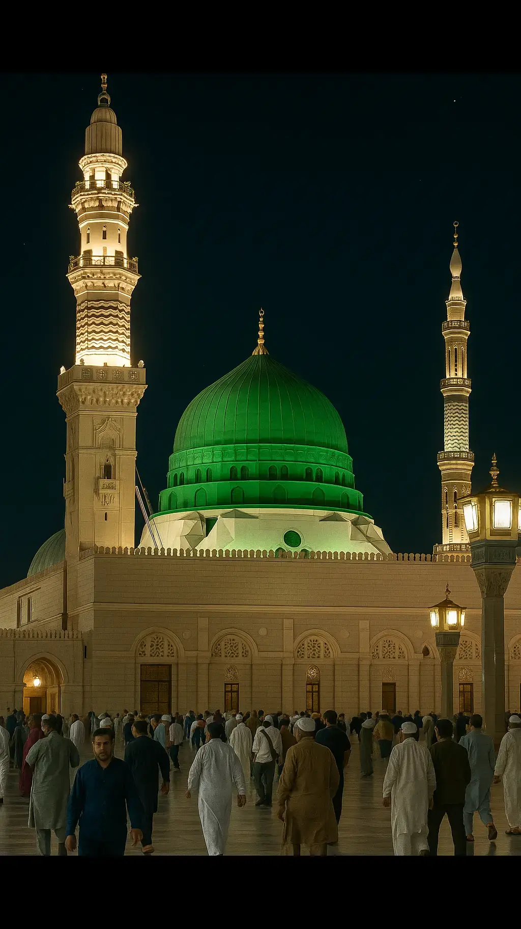 MADINA Munawar  Madina, the City of the Prophet, shines bright A beacon of faith, where Islam's history takes flight  The Masjid an-Nabawi, a mosque of grandeur and might Where the Prophet Muhammad's  tomb is a sacred sight The city's streets are lined with date palms, green and tall A tranquil oasis, where faith and peace enthrall Madinah's rich history and heritage are palpable and real A place where Muslims from all over the world come to feel The city's warm hospitality and welcoming smile Make it a place of pilgrimage, worth traveling a long while#islamic_video #growmyaccount #unfrezzmyaccount #tiktok #plztiktokdontunderreviewmyvideo 