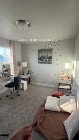 I’ll be here until further notice ✨  One day I woke up and decided I wanted to finally redo this room- and that’s what I did. 👏🏼  🔗 the wallpaper I used in my Amazon storefront 🔗 the chair in my LTK  #contentcreator #makeuproom #roommakeover #roomdecorideas #utahcontentcreator 