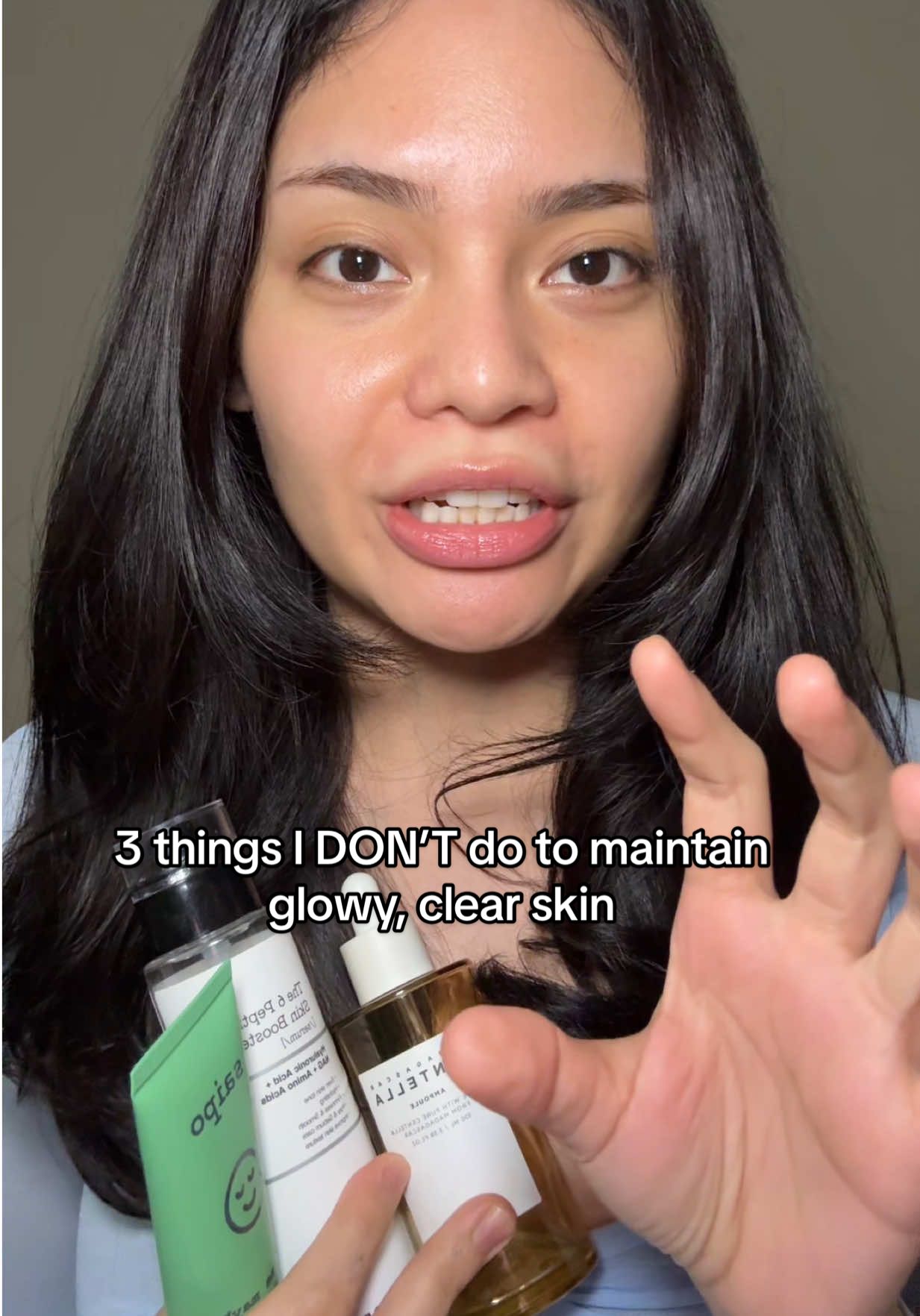 3 things I DON’T do in my morning skincare routine to maintain my glowy, clear skin! For me, it’s all about skin barrier health + sun protection!! As always, do what works for YOUR skin 🤍 #morningroutine #skincareroutine #oilyskin #SkinCare101 #skintok 