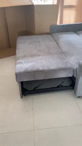 Mẫu Sofa giường gấp gọn nỉ xám #emthaosofagiaxuong #noithat #sofa #sofabed 