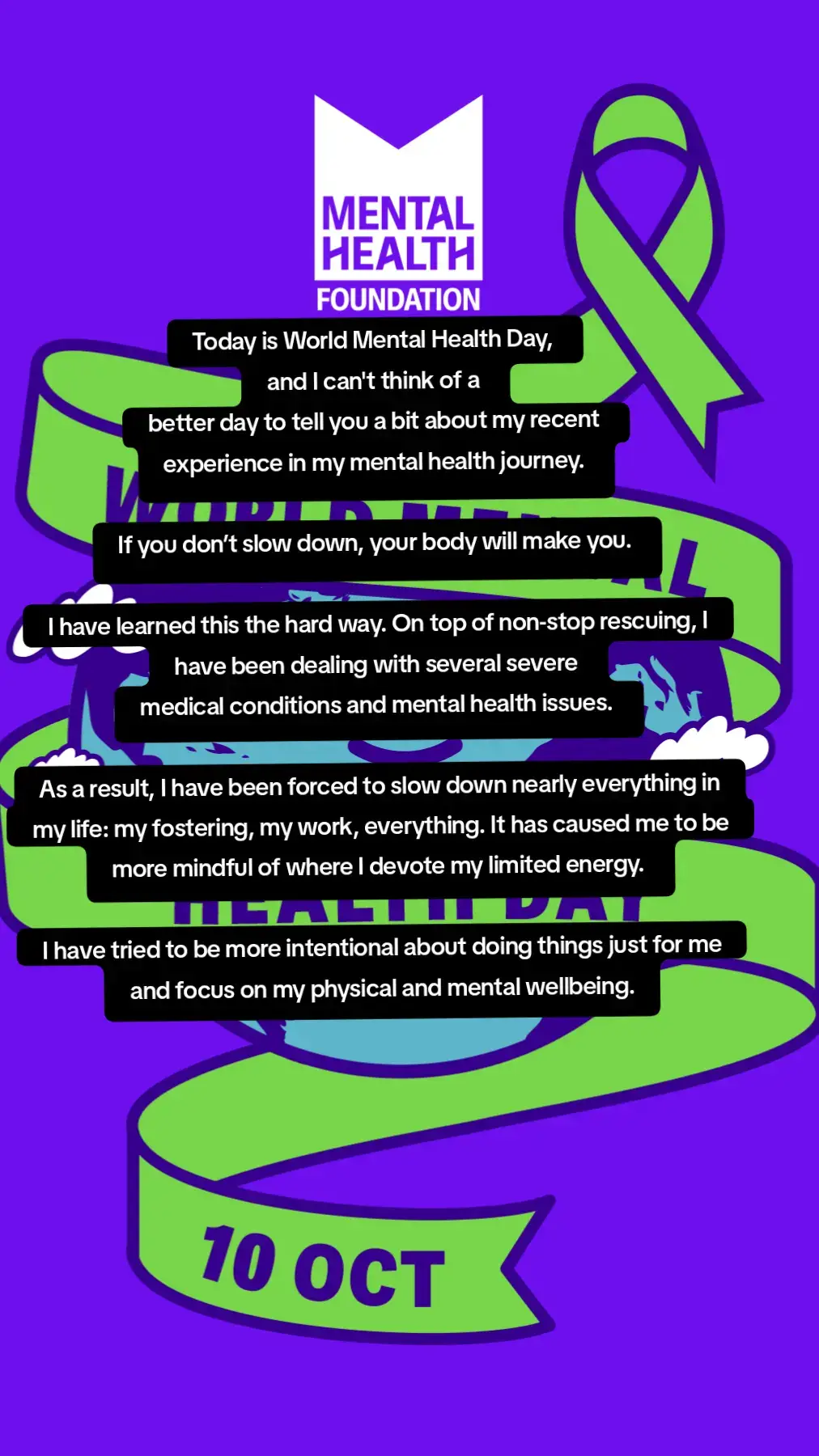 Today is Mental Health Awareness Day. And I wanted to share part of my mental health jour ey with you all.#fyp #mentalhealthawarenessday #mentalhealthjourney #putyourmaskonfirst #animalrescue