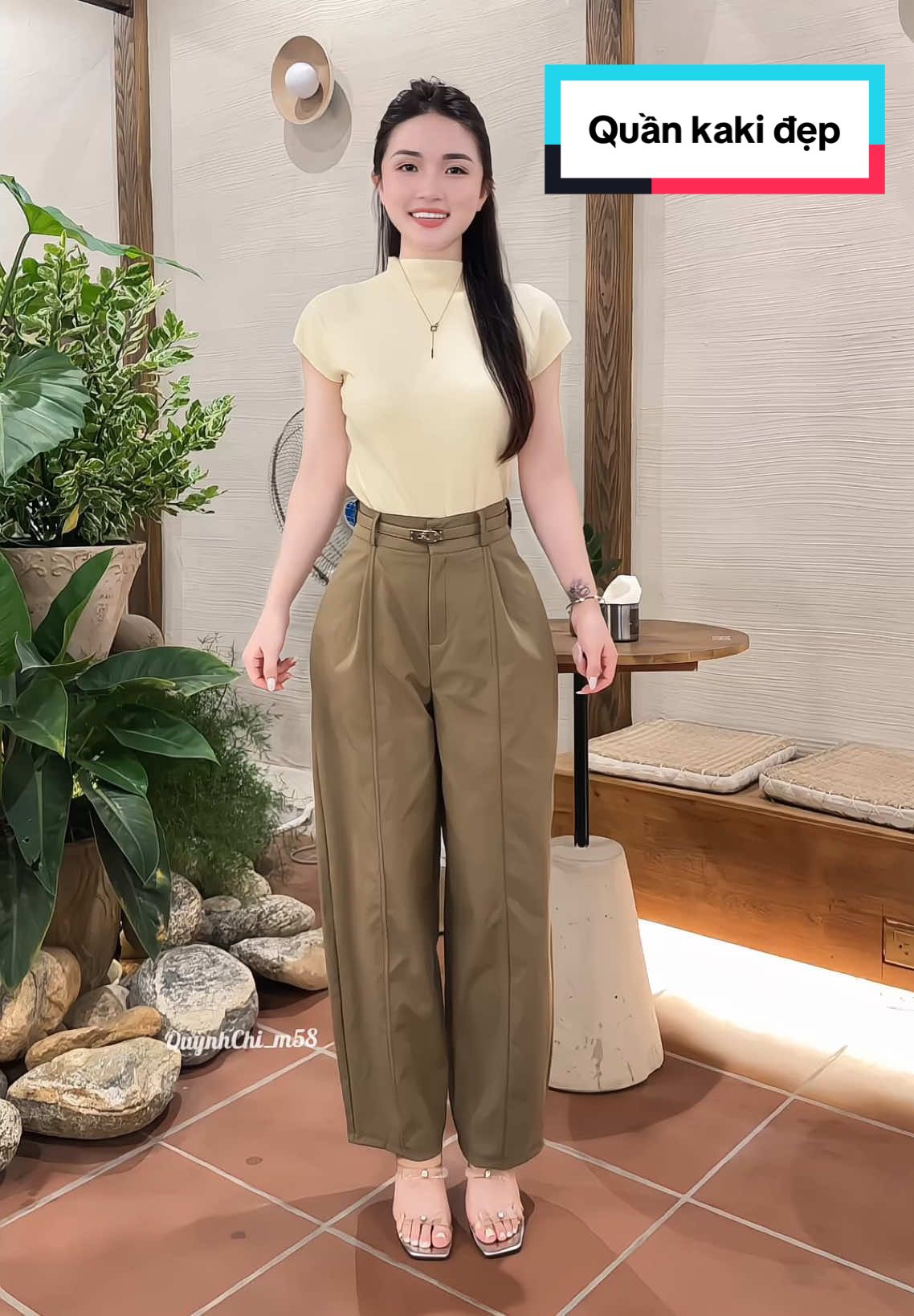Quần kaki cạp cao dáng dài thiết kế tôn dáng trẻ trung năng động #quankaki #quankakinu #quansuongnu #quannu #quankakibaggy 