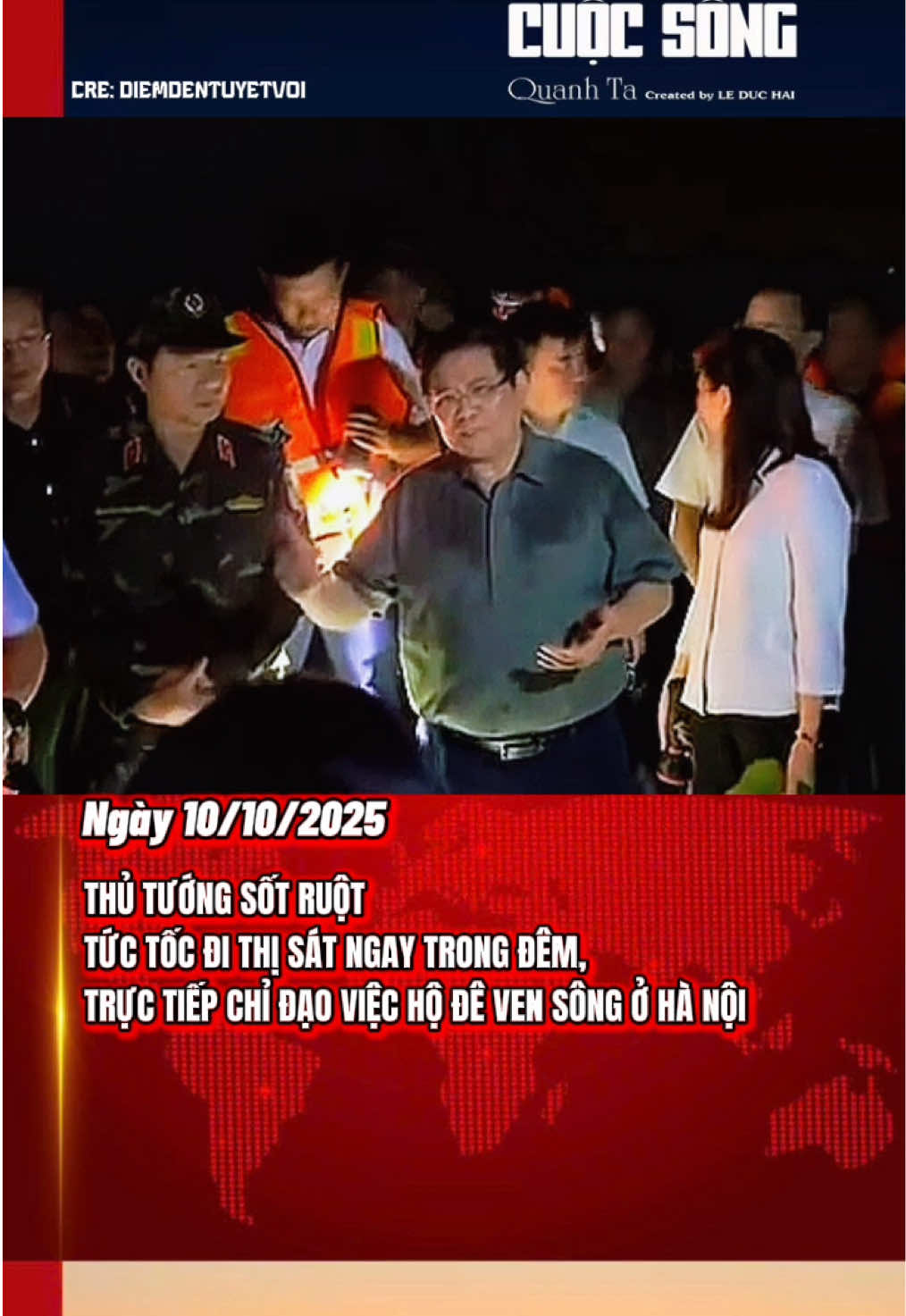 Thủ tướng thị sát vùng ngập lụt ven sông ở Hà Nội Tối 9/10, Thủ tướng Phạm Minh Chính nhận tin đê ven sông Hà Nội không an toàn đã tức tốc có mặt hiện trường chỉ đạo, động viên việc hộ đê ngay trong đêm. #cuocsongquanhta #tintuc #thutuongphamminhchinh #hanoi #ngaplut 