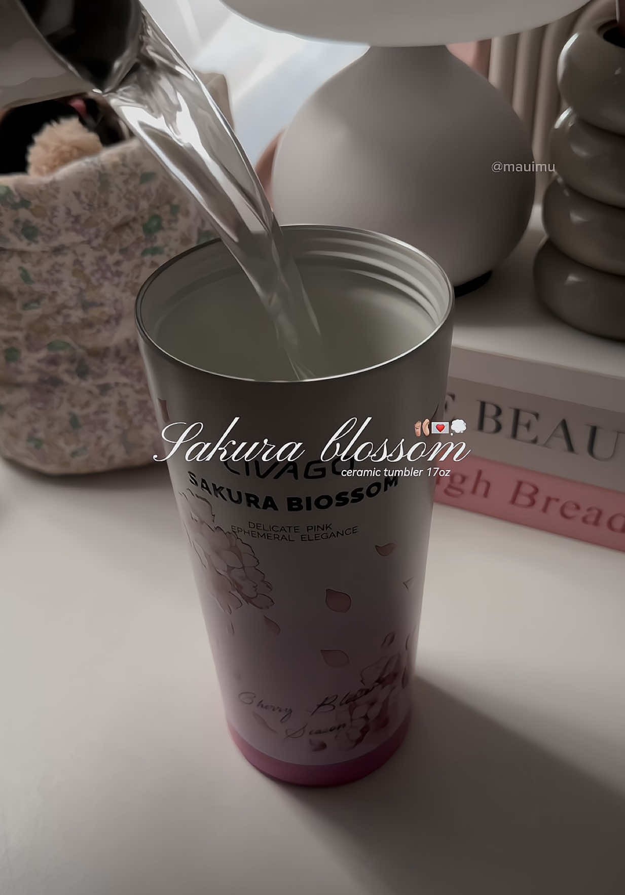 so pretty tumbler 🎀 @Civago.ph #civago #sakuratumbler #sakurablossom #tumbler #pinkaesthetictumbler  💌 CIVAGO (17oz) Vacuum Insulated Tumbler with Straw Large Capacity Ceramic Coffee Mug Flower Series