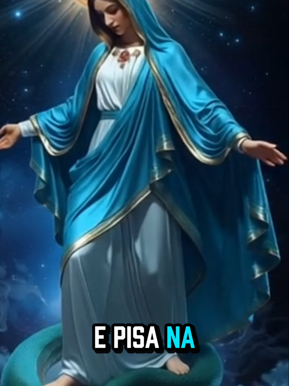 Maria passa na frente e pisa na cabeça da serpente #fe #deus #nossasenhora 