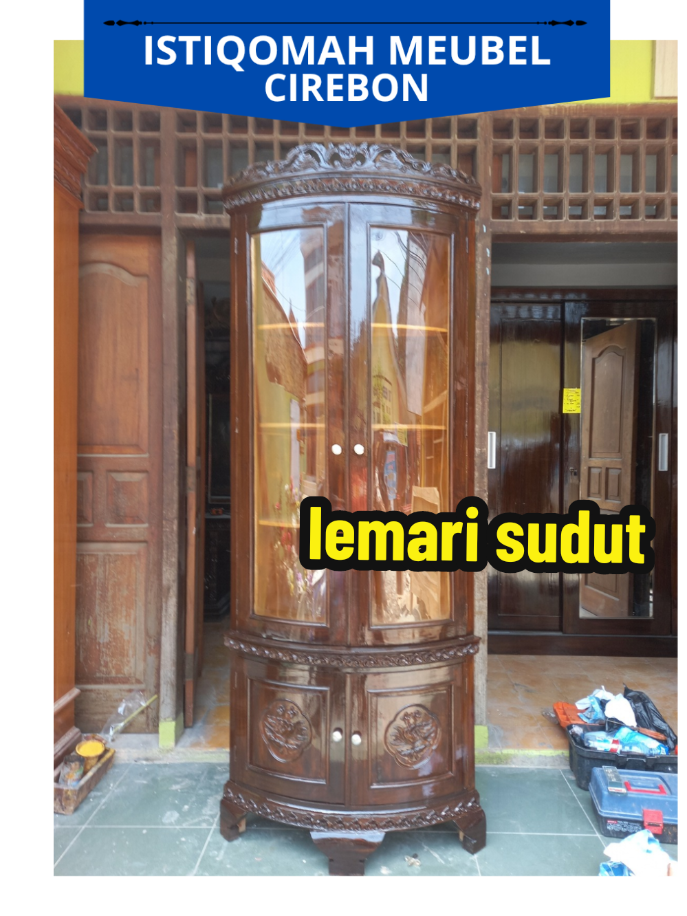 lemari sudut pesanan warga tiktok  😎😊😊 #jati #istiqomahmeubelcirebon #eksportquality #premiumquality #2025 