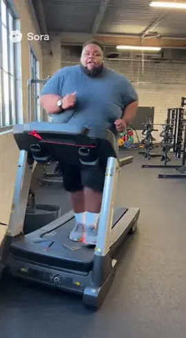 Huge guy running on the treadmill #treadmill #gym #fyp #viral #aiart 