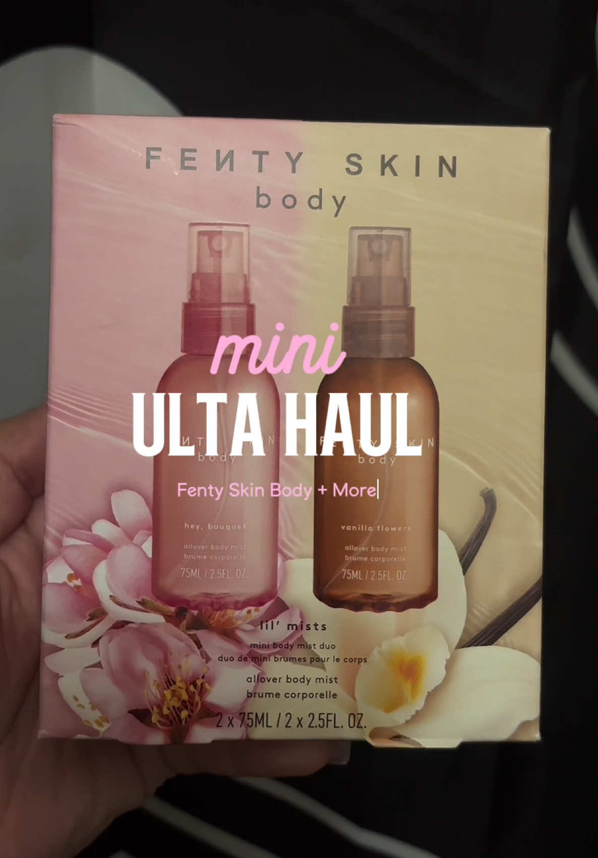love a good ulta haulll. I just needed to get my hands on the @Fenty Skin body mist 😍 I got the mini duo to try both of the ones I like the most out. Also morphe is my favvvvv lip liner 💋 #ultahaul #ulta #ultaskintok #fentyskin #imjustagirl 