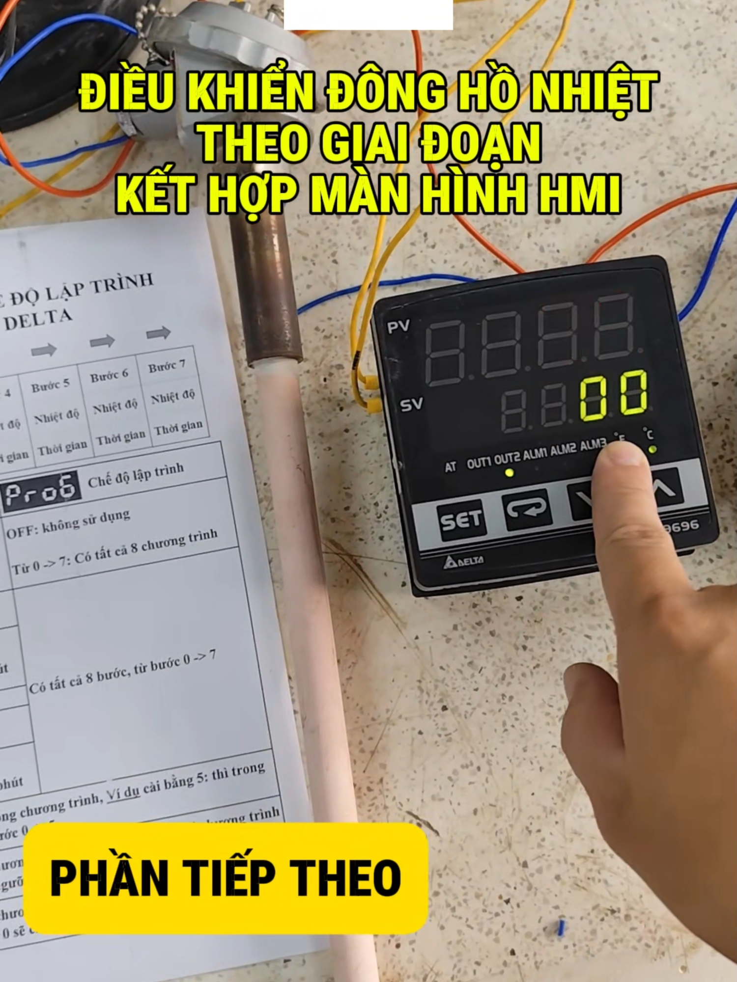 Điều khiển đồng hồ nhiệt theo giai đoạn bằng màn hình HMI Samkoon  #diencongnghiep #tudonghoa #kythuatdien #losaydien #lonunggom #donghonhietdo #kysutiktok