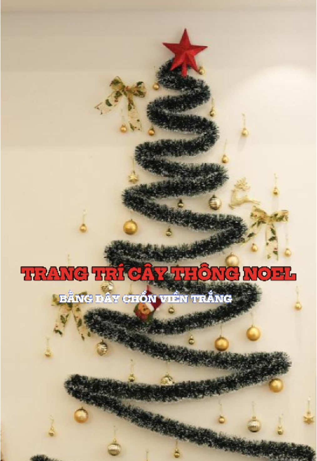 🎄 Dây chồn viền trắng + vài quả châu = góc Noel “chanh sả” liền tay #Noel2025 #DecorNoel #YTuongTrangTri #giangsinhanlanh 